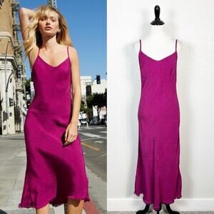 Nation LTD Womens Sofia Bias Cut Slip Midi Dress in Purple Safari‎ Print Large